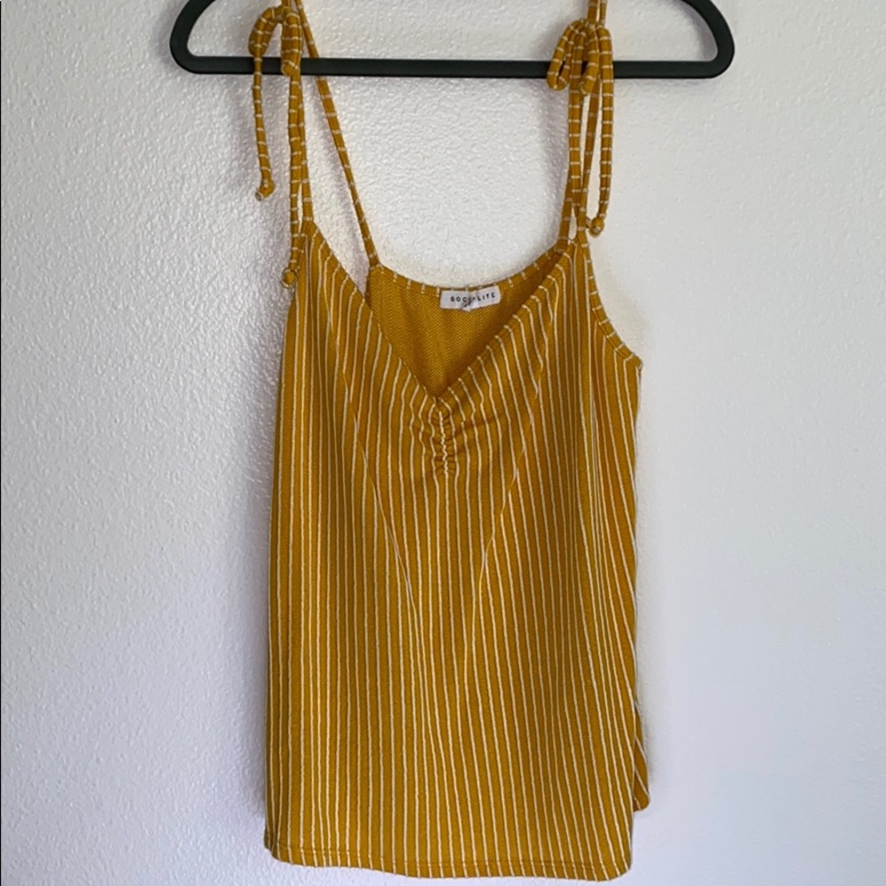 Socialite Yellow Striped Tank